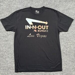 In-N-Out Burger Mens Las Vegas Graphic T-Shirt Size XL Black Logo Fast Food